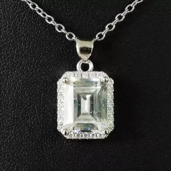New Women’s 925 Silver Beautiful Lovely Pendant Diamond Necklace - Picture 5 of 7